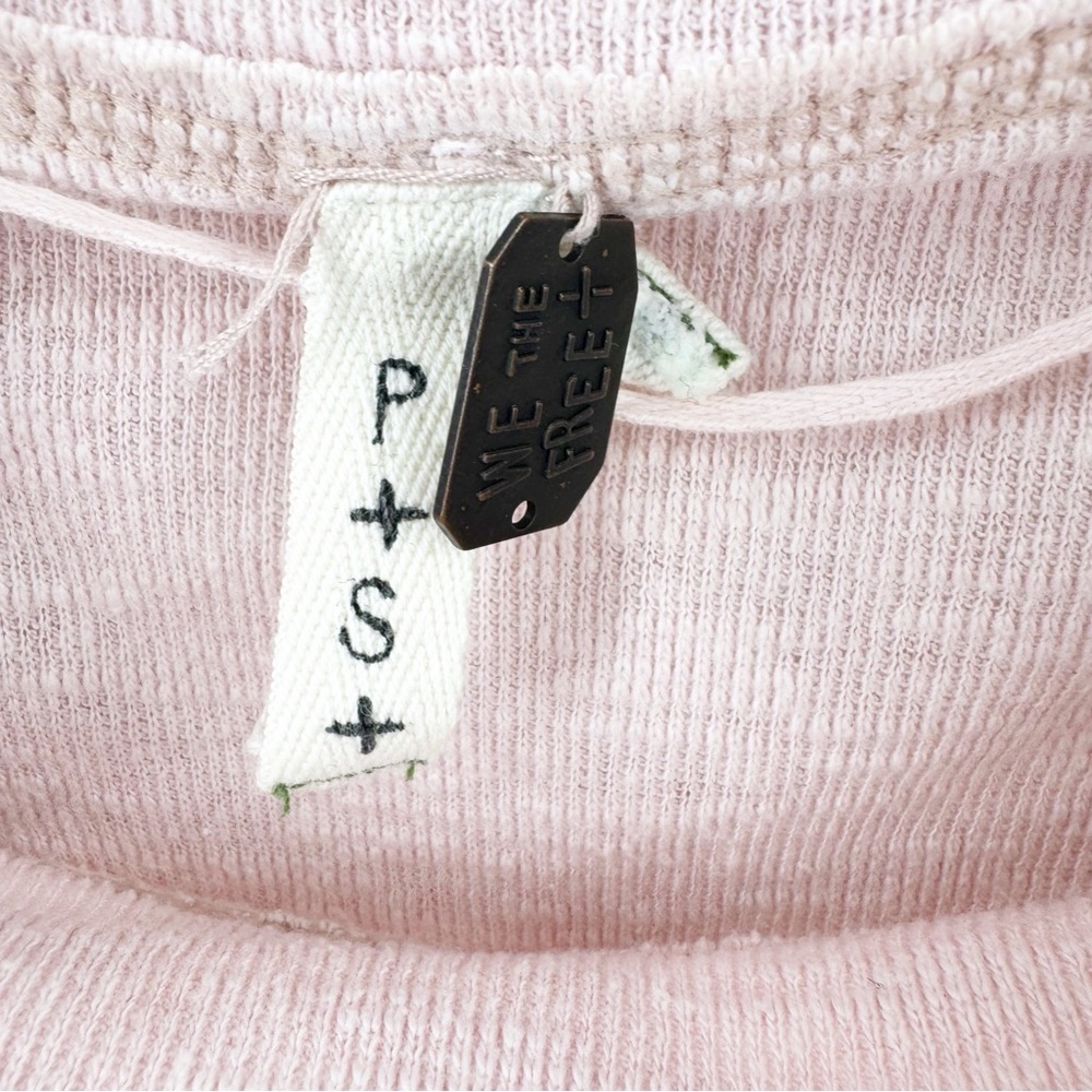 ✅ FREE PEOPLE We The Free Palisades Thermal Pullover Top IN PINK SIZE SMALL - Picture 4 of 8